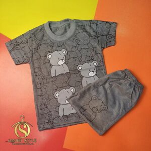 تیشرت شلوارک پسرانه تمام چاپ خرس در سایز های 45 و 50 کد 2047